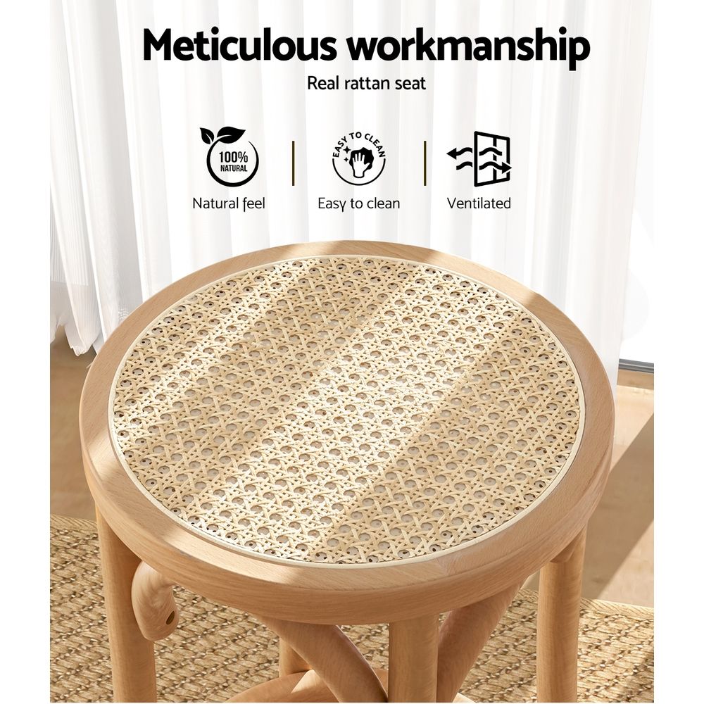 Artiss Bar Stools Set of 3 Kitchen Wooden Bar Stool Dining Chair 65cm