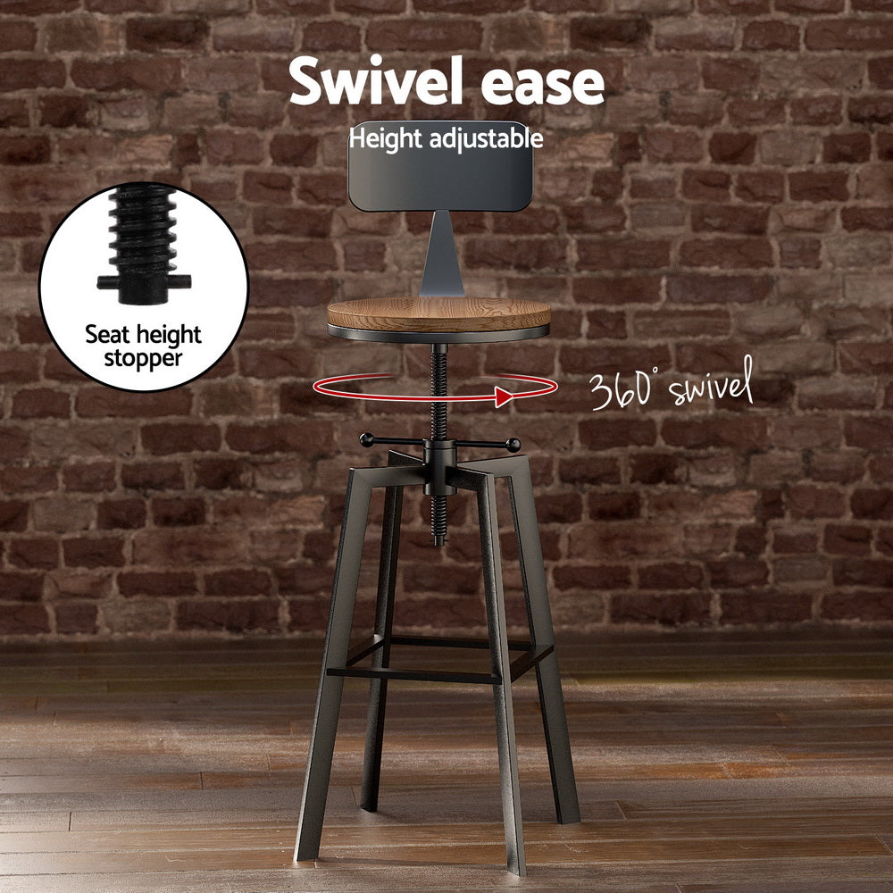 Artiss Bar Table and Stools Set Dining Desk Industrial Kitchen Chairs Cafe Pub