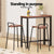 Artiss Bar Table and Stools Set Dining Desk Kitchen Chairs Cafe Pub