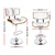 Artiss 4x Bar Stools Gas Lift Leather White