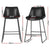 Artiss 4x Bar Stools Leather Padded Metal Legs Black