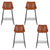 Artiss 4x Bar Stools Leather Padded Metal Legs Brown