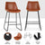 Artiss 4x Bar Stools Leather Padded Metal Legs Brown