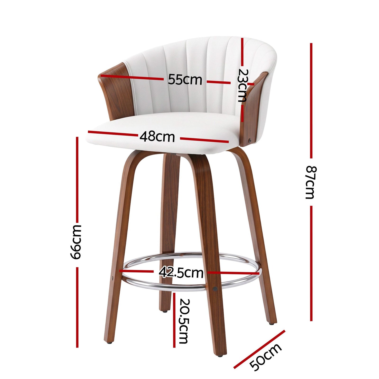 Artiss Wooden Bar Stools Set of 2 Swivel Kitchen Counter Stools Chair 66cm