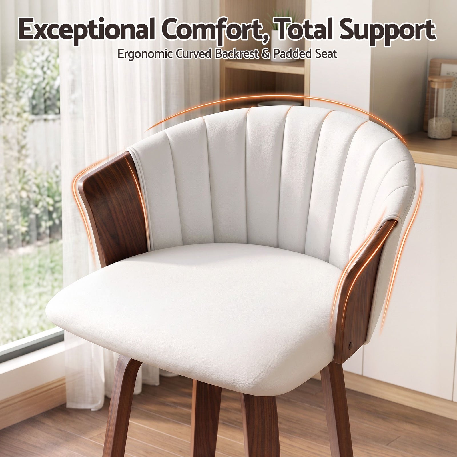 Artiss Wooden Bar Stools Set of 2 Swivel Kitchen Counter Stools Chair 66cm