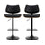 Artiss 2x Bar Stools Kitchen Dining Chairs Gas Lift Stool Wooden Leather Black