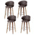 4x Artiss Bar Stools Dining Chairs Contoured Leather Wood Stool