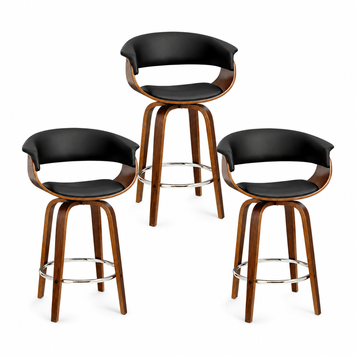 Artiss Bar Stools Set of 3 Kitchen Wooden Bar Stool Dining Chair 65cm