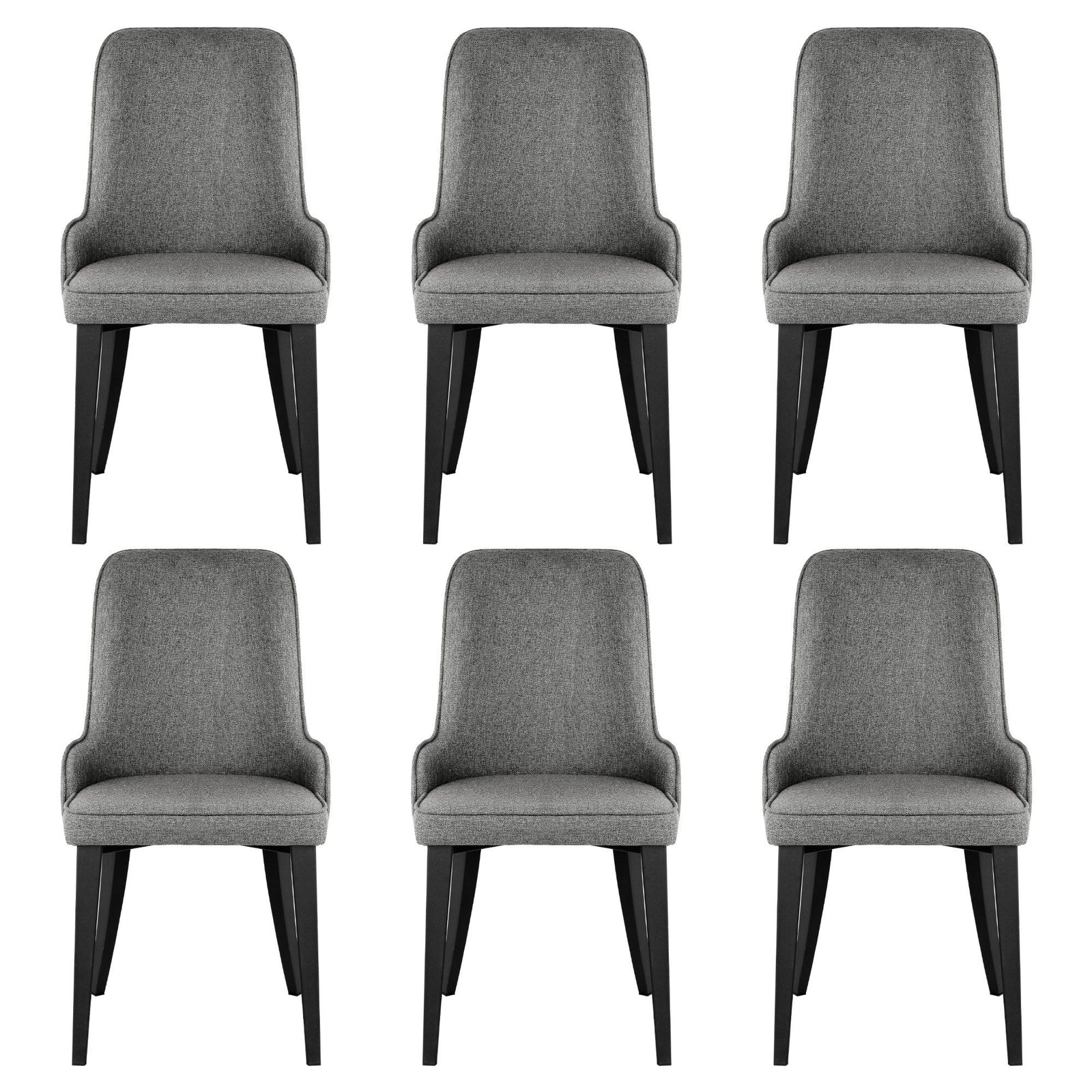 Artiss Dining Chairs Set of 6 Linen Fabric Grey