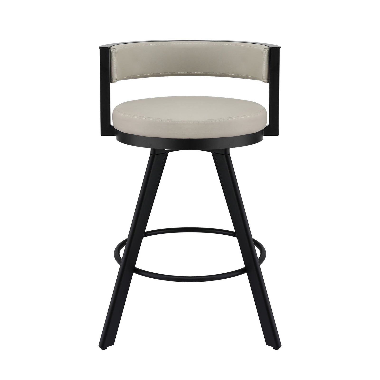 Artiss Bar Stool Swivel Kitchen Chair Metal PU Leather Counter Beige