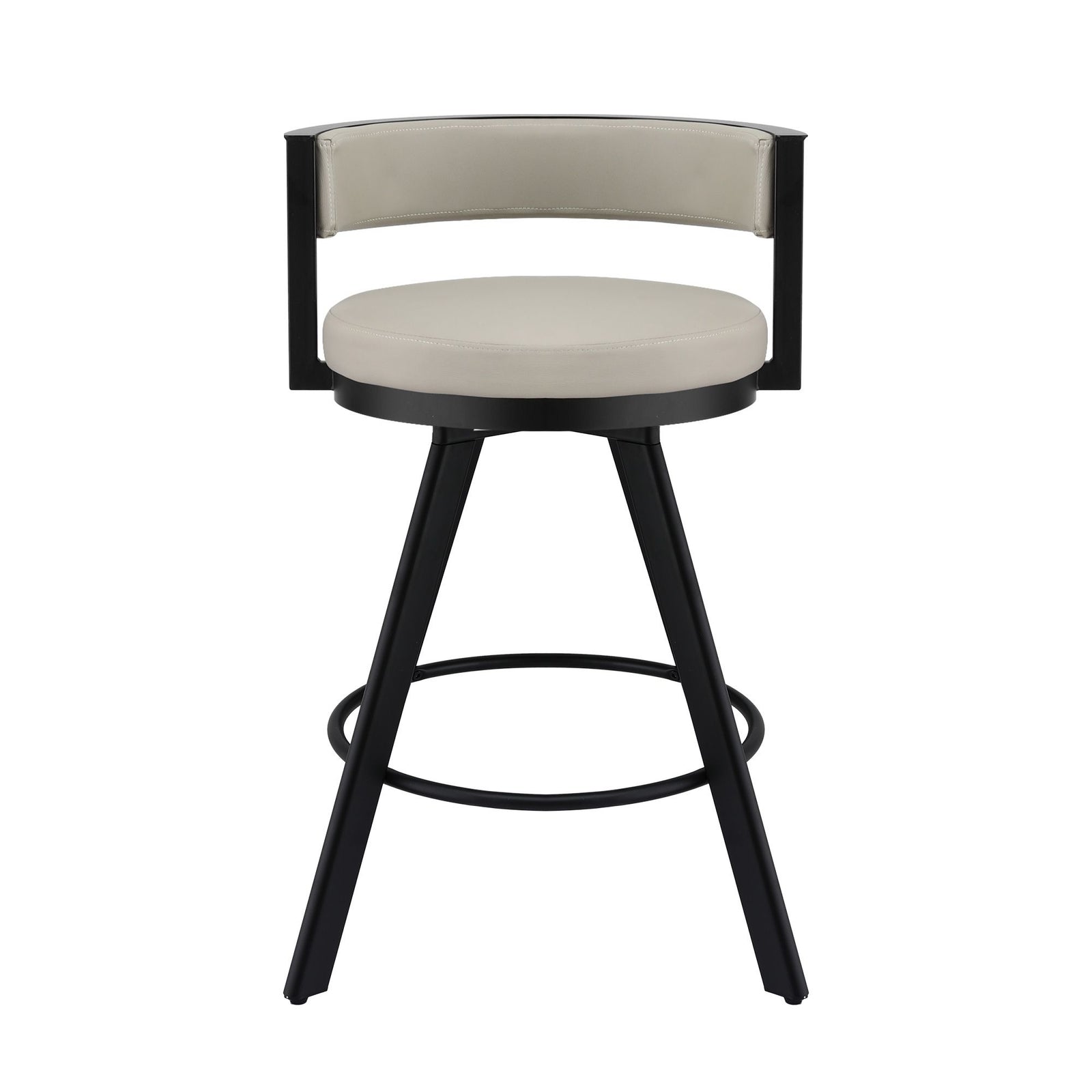 Artiss Bar Stools Set of 3 Swivel Counter Stools with Padded Backrest PU Leather Beige