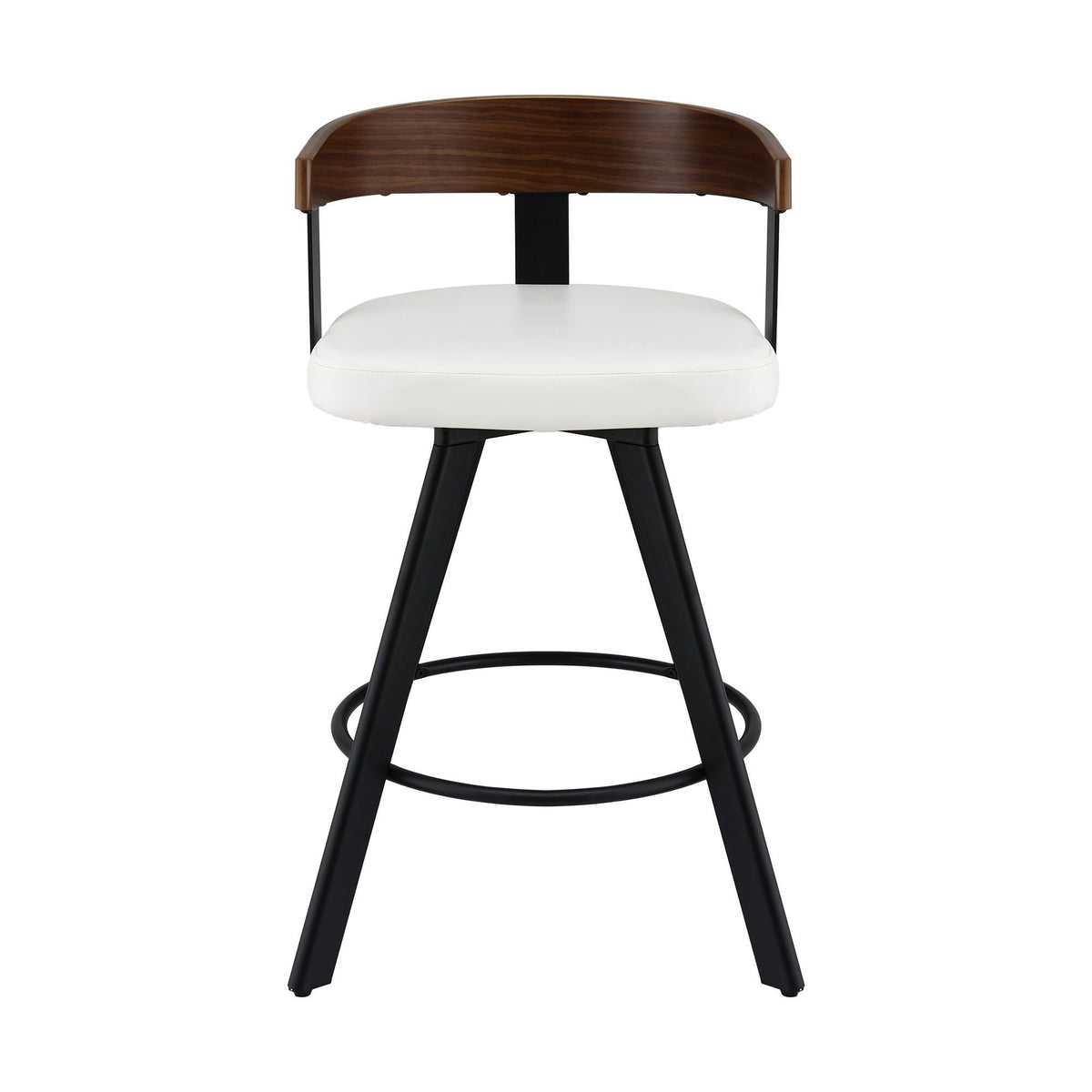 Artiss Bar Stools Set of 3 Swivel Counter Height Barstools with Bentwood Backrest PU Leather White
