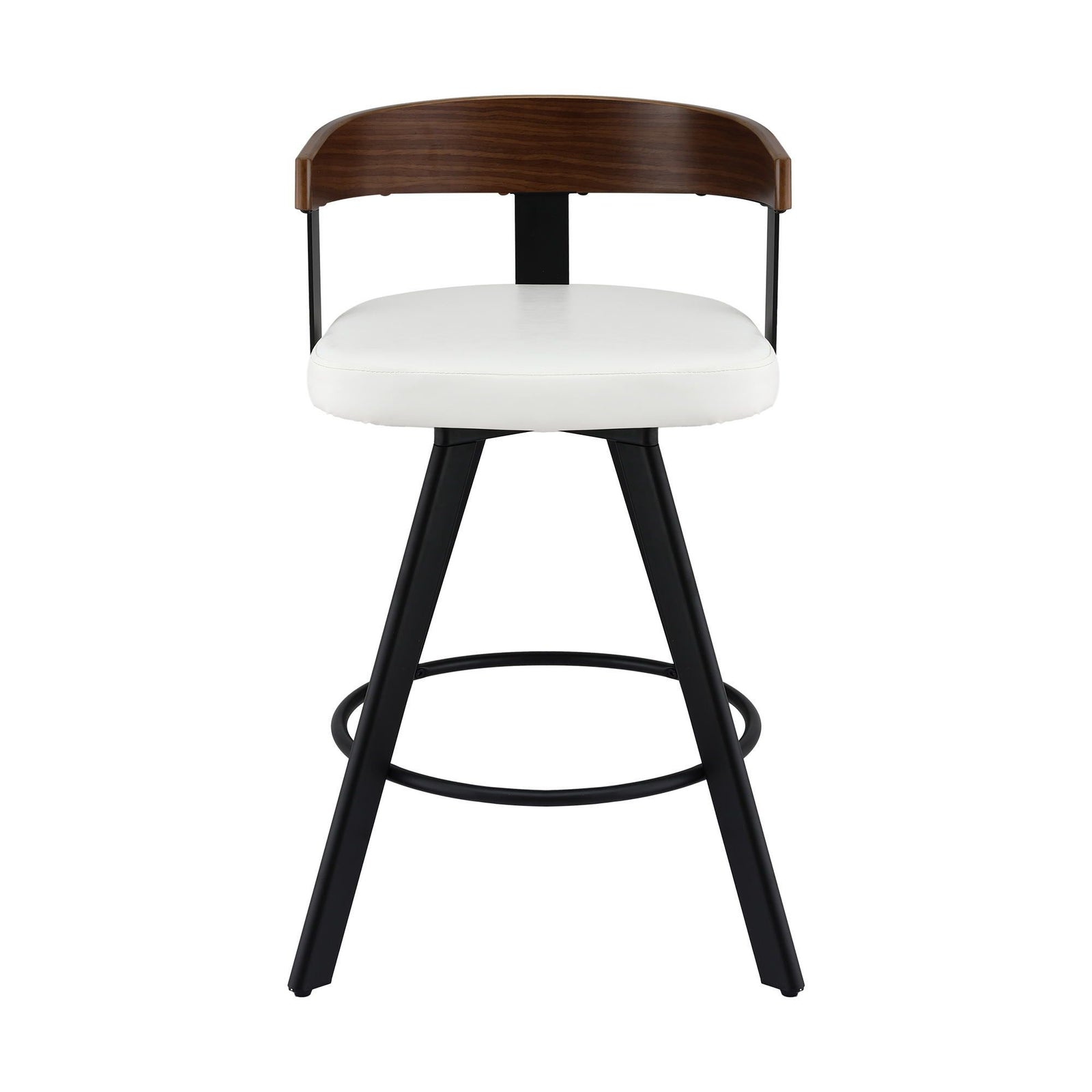 Artiss Bar Stools Set of 3 Swivel Counter Height Barstools with Bentwood Backrest PU Leather White