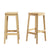 Artiss 2x Bar Stools Rubber Wood Stool Counter Chair Rattan Barstools Kitchen