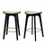 Artiss 2x Bar Stools Rattan Counter Kitchen Dinning Chair Bamboo Saddle Black