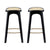 Artiss 2x Bar Stools Rattan Counter Kitchen Dinning Chair Bamboo Saddle Black