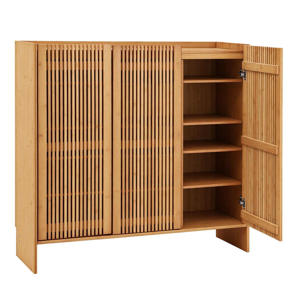 Artiss Shoe Cabinet Versatile Door 24 Pairs Shoe Storage Cupboard Bamboo