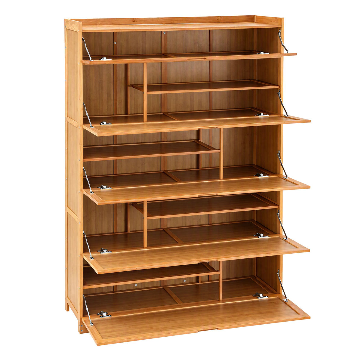 Artiss Shoe Cabinet Multi-Height Shelves 28 Pairs Shoe Storage Cupboard Wood