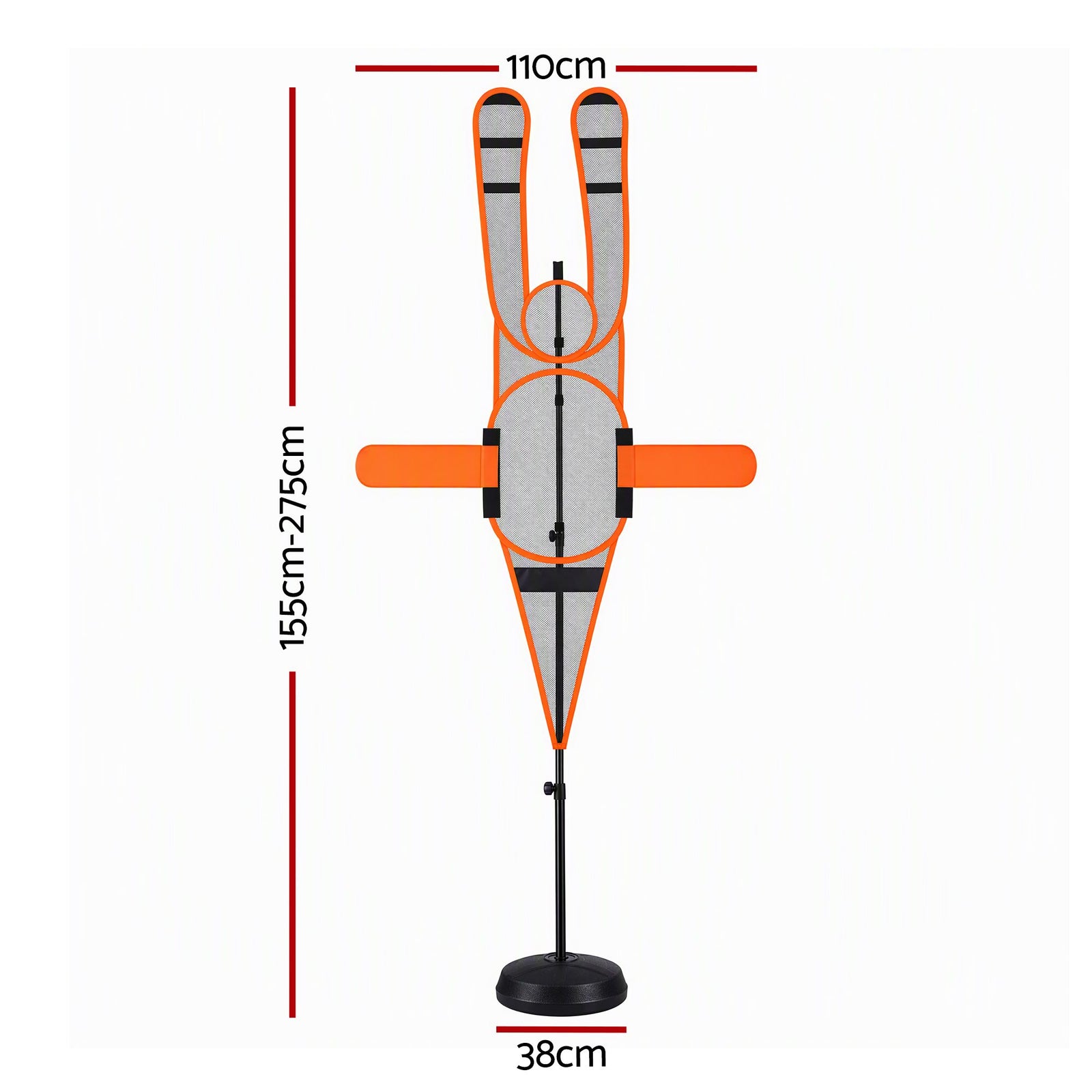 Basketball Defender Dummy 155-275cm Adjustable Shooting Passing Training Mannequin Black Orange