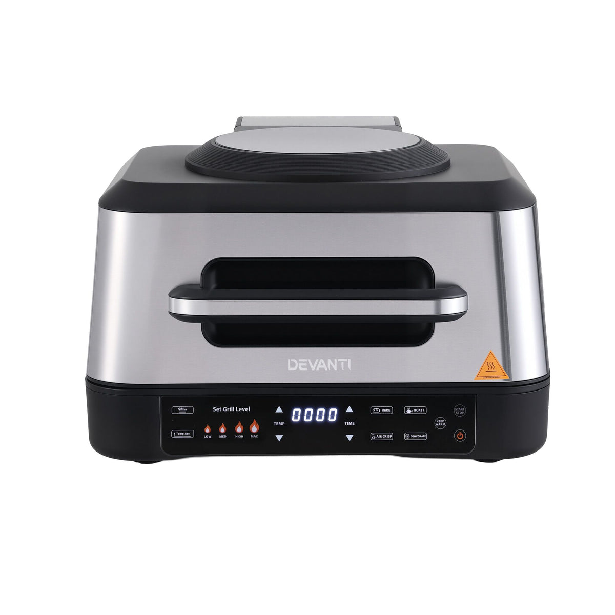 Devanti 5-in-1 Electric BBQ Grill Air Fryer, 2200W 8L Smart Thermometer