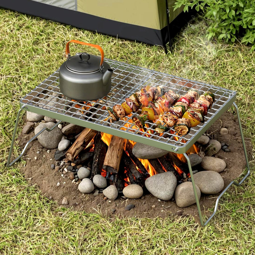 Grillz Portable BBQ Grill Charcoal Smoker Foldable Camping Outdoor