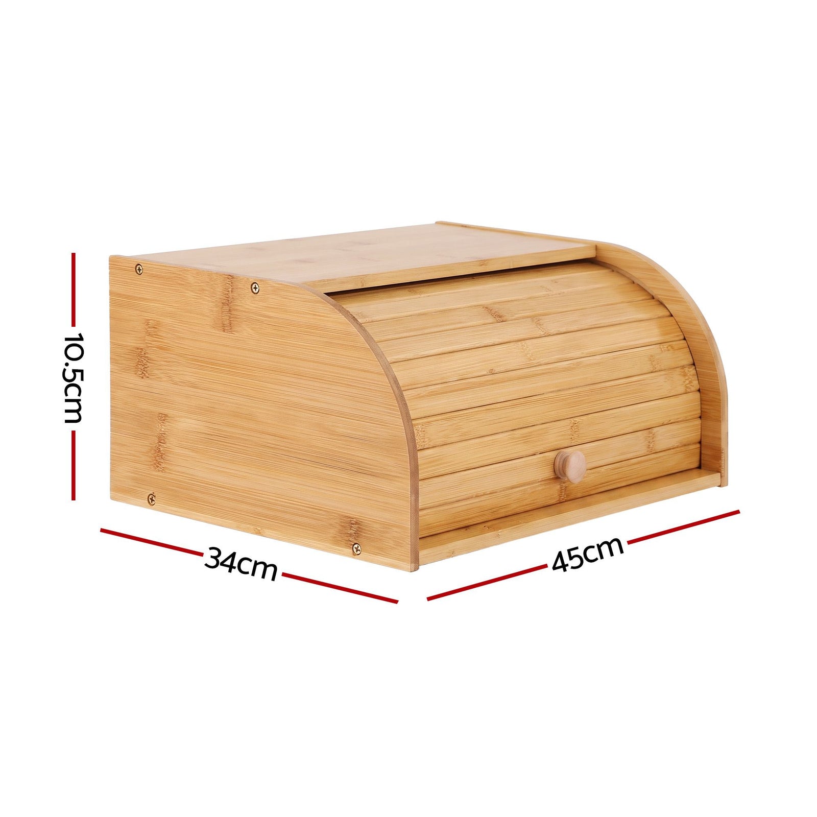 Artiss Bamboo Bread Box Bin Roll Top Kitchen Countertop Storage 45cm Natural