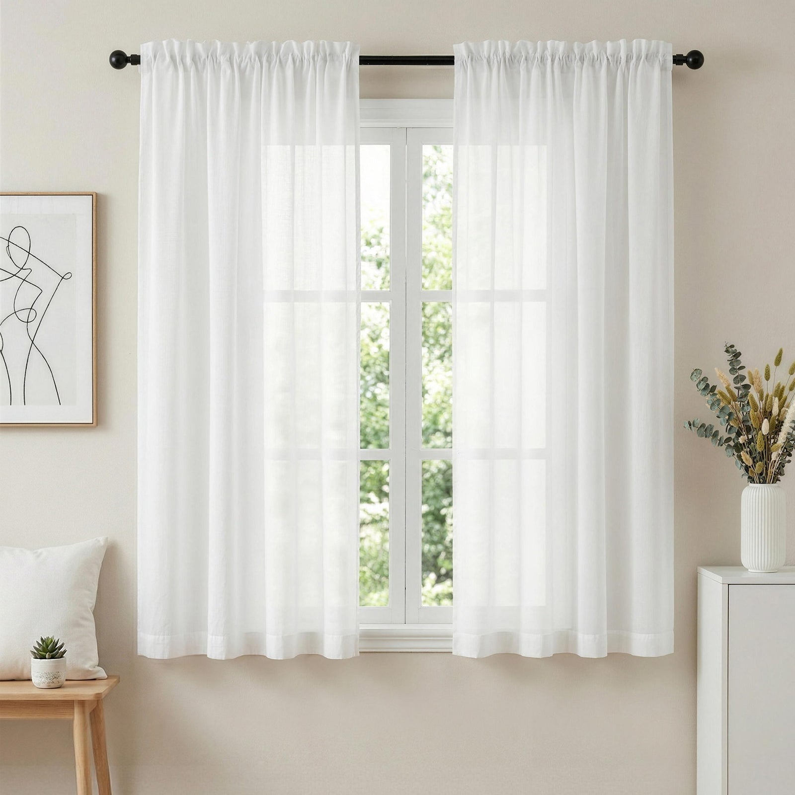 Artiss Blockout Curtains 2X 132x160cm Light Filtering Window Drapes Rod Pocket