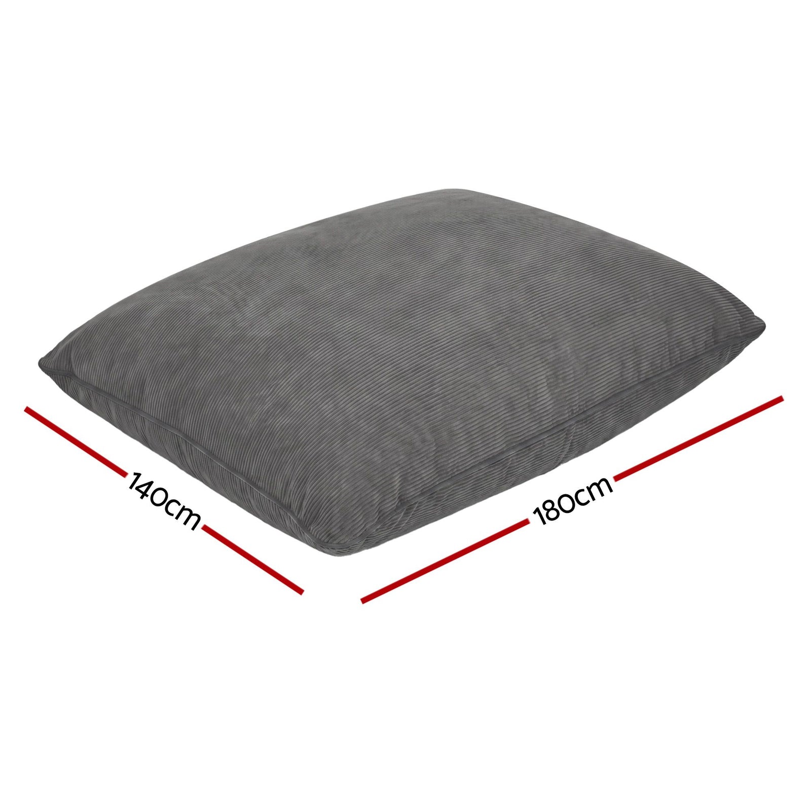 Artiss 3 in 1 Bean Bag Chair Cover (No Filler) Convertible Bean Bag for Adults, Corduroy Stuffed Animal Storage Bean Bag Cover Washable for Living Room Bedroom, Grey