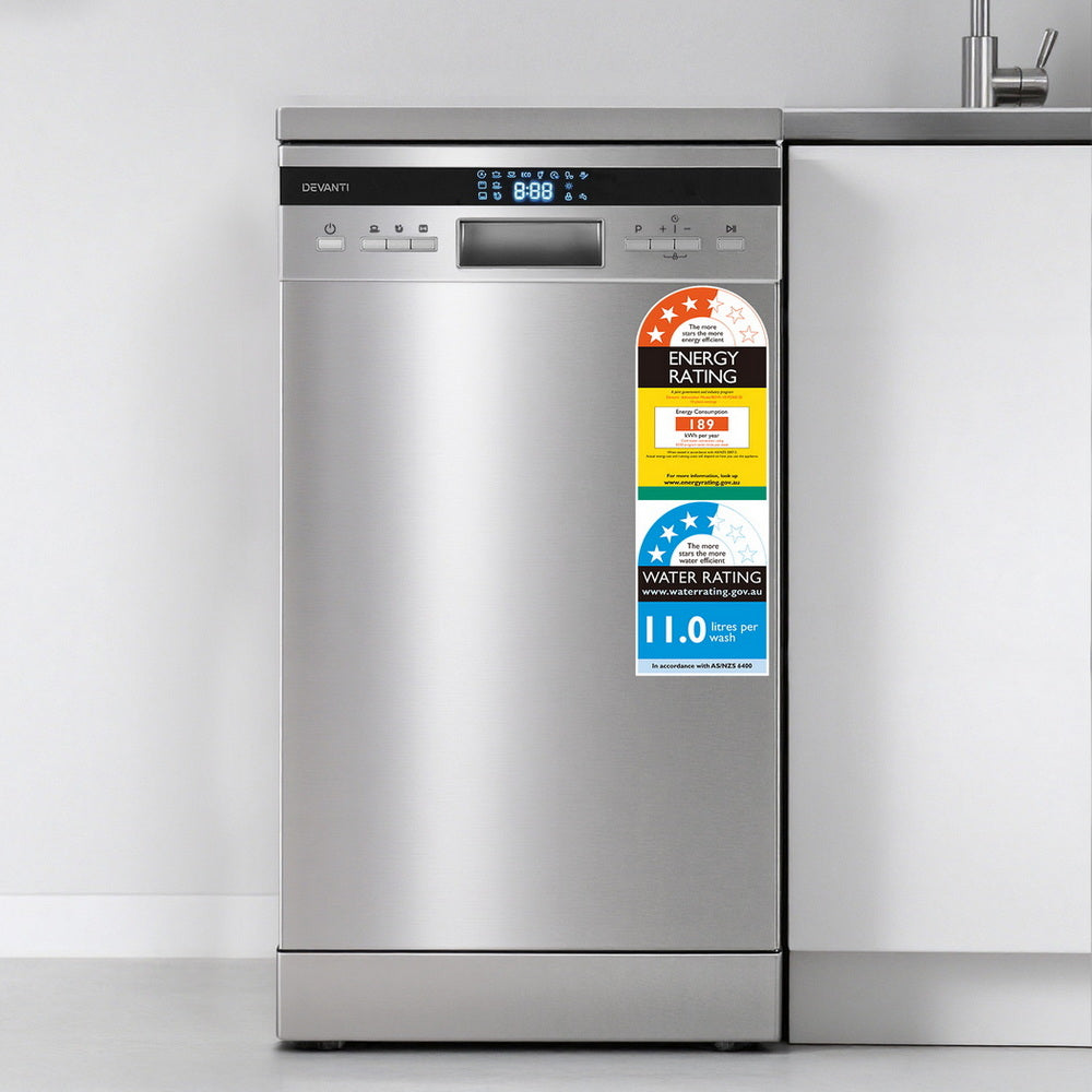 Devanti 10 Place Settings Freestanding Dishwasher Silver