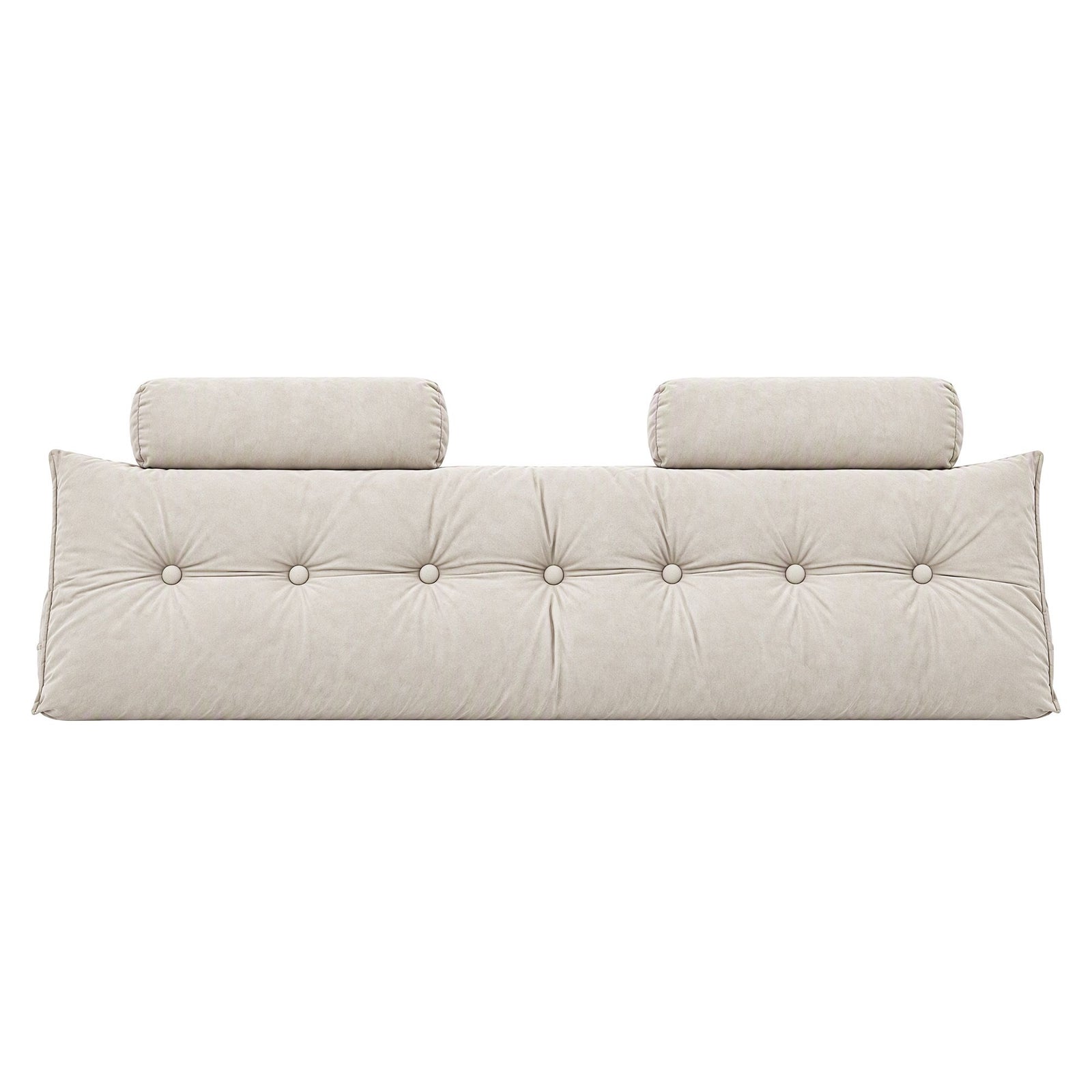 Artiss Headboard Pillow King Wedge Backrest Triangular with 2 Cushions Beige
