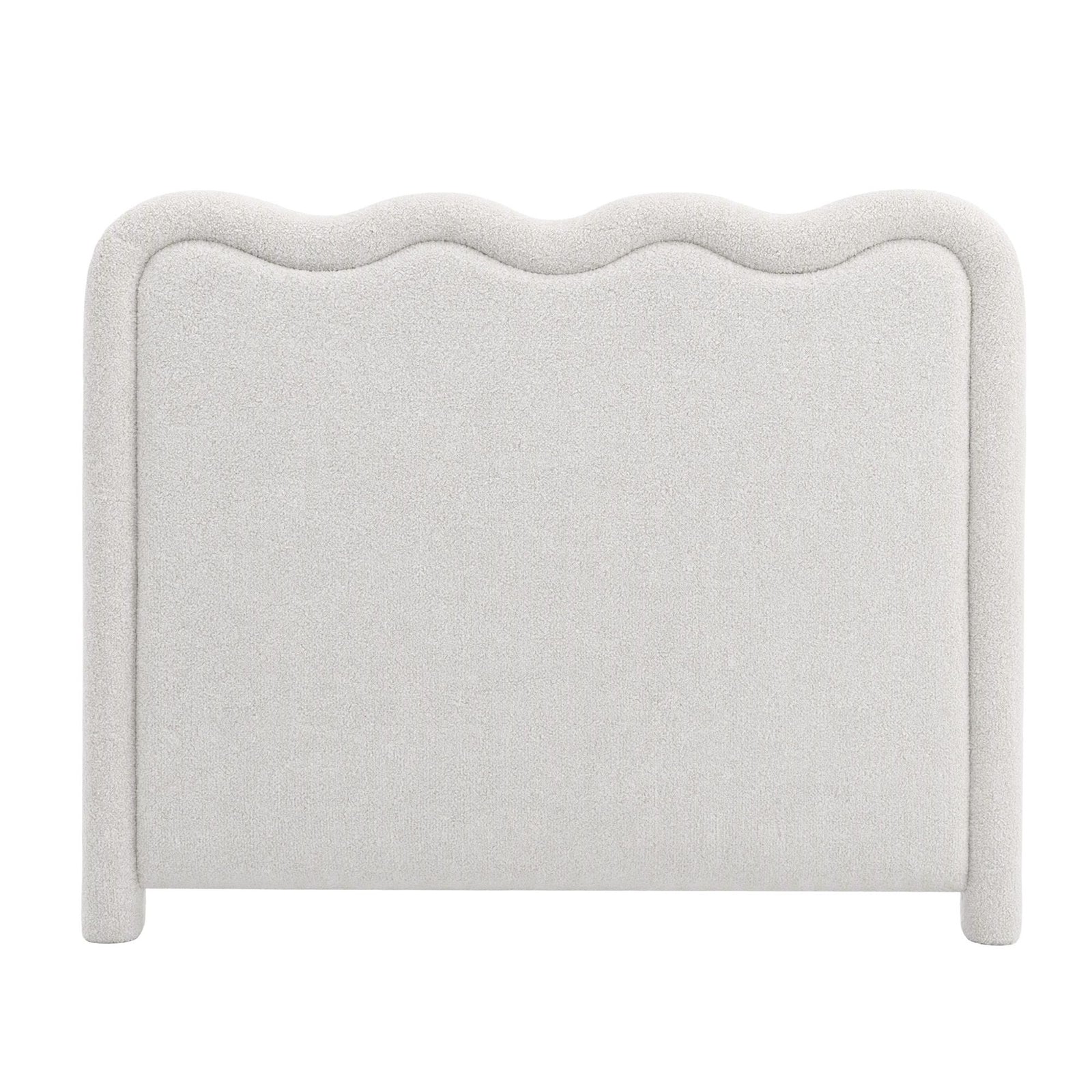 Artiss Boucle Bed Head Double Size Upholstered Wavy Headboard Beige