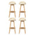 Artiss 4x Bar Stools Padded Leather Wooden Beige