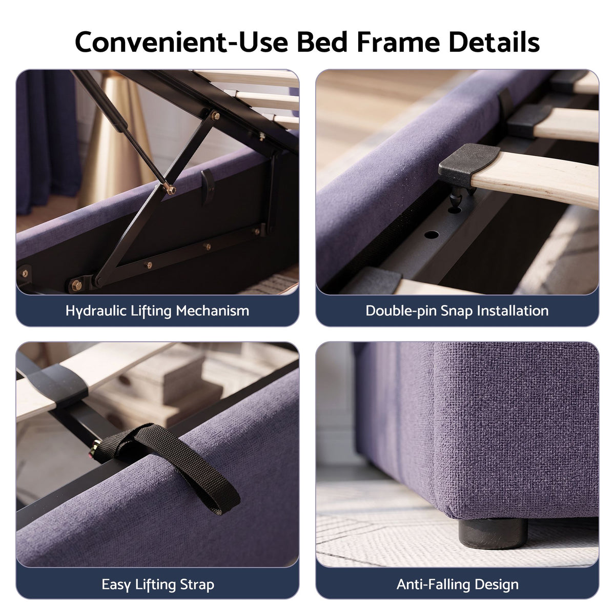 Artiss Double Bed Frame with Lift Up Storage and USB Ports Grey