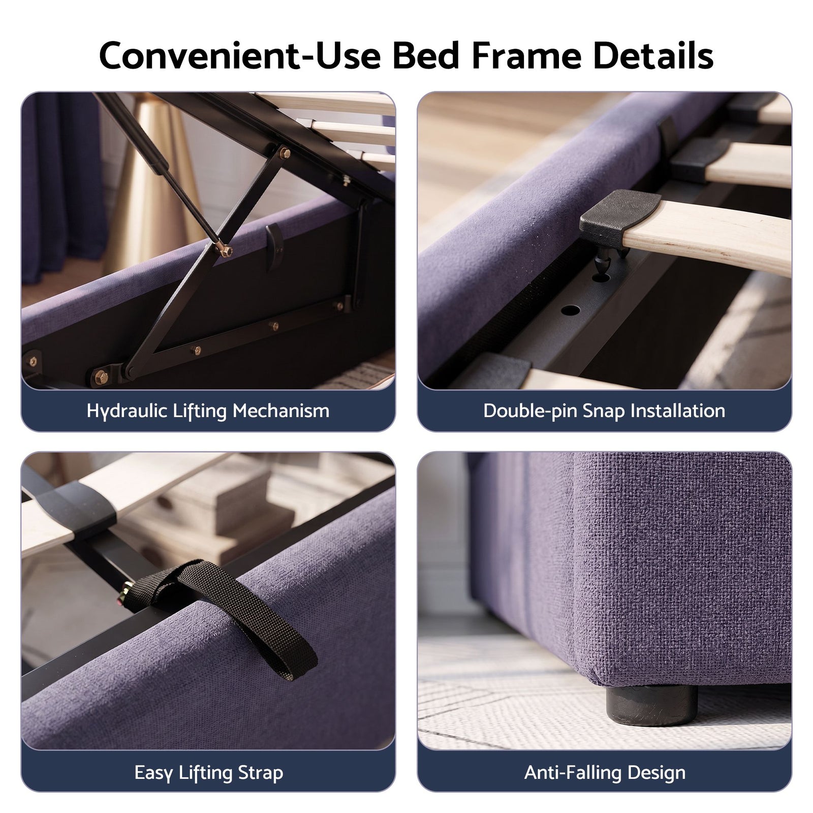 Artiss Double Bed Frame with Lift Up Storage and USB Ports Grey