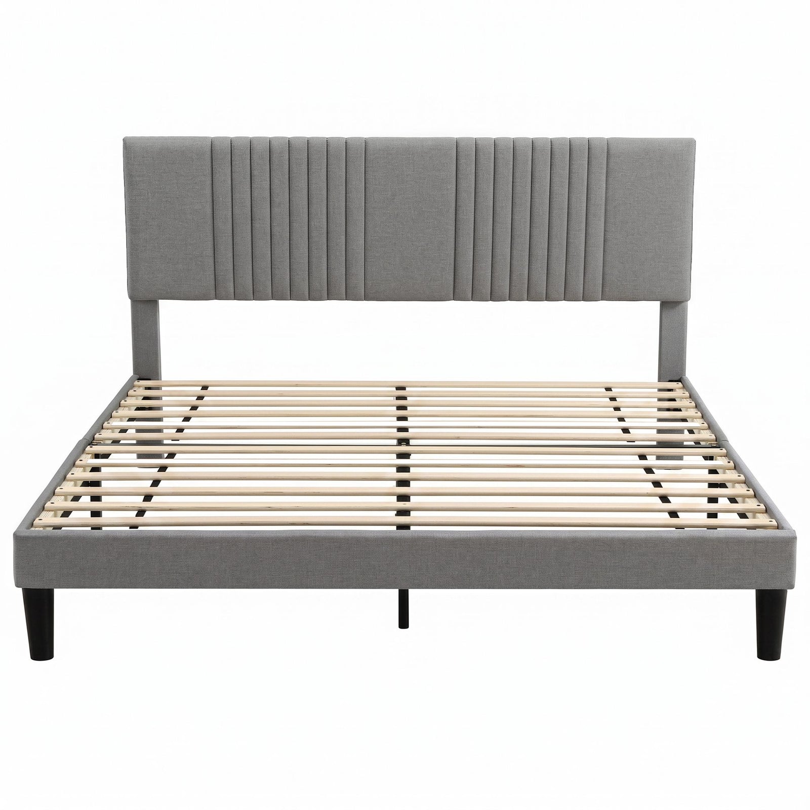 Artiss King Bed Frame with Adjustable Headboard, Grey, 300kg Capacity