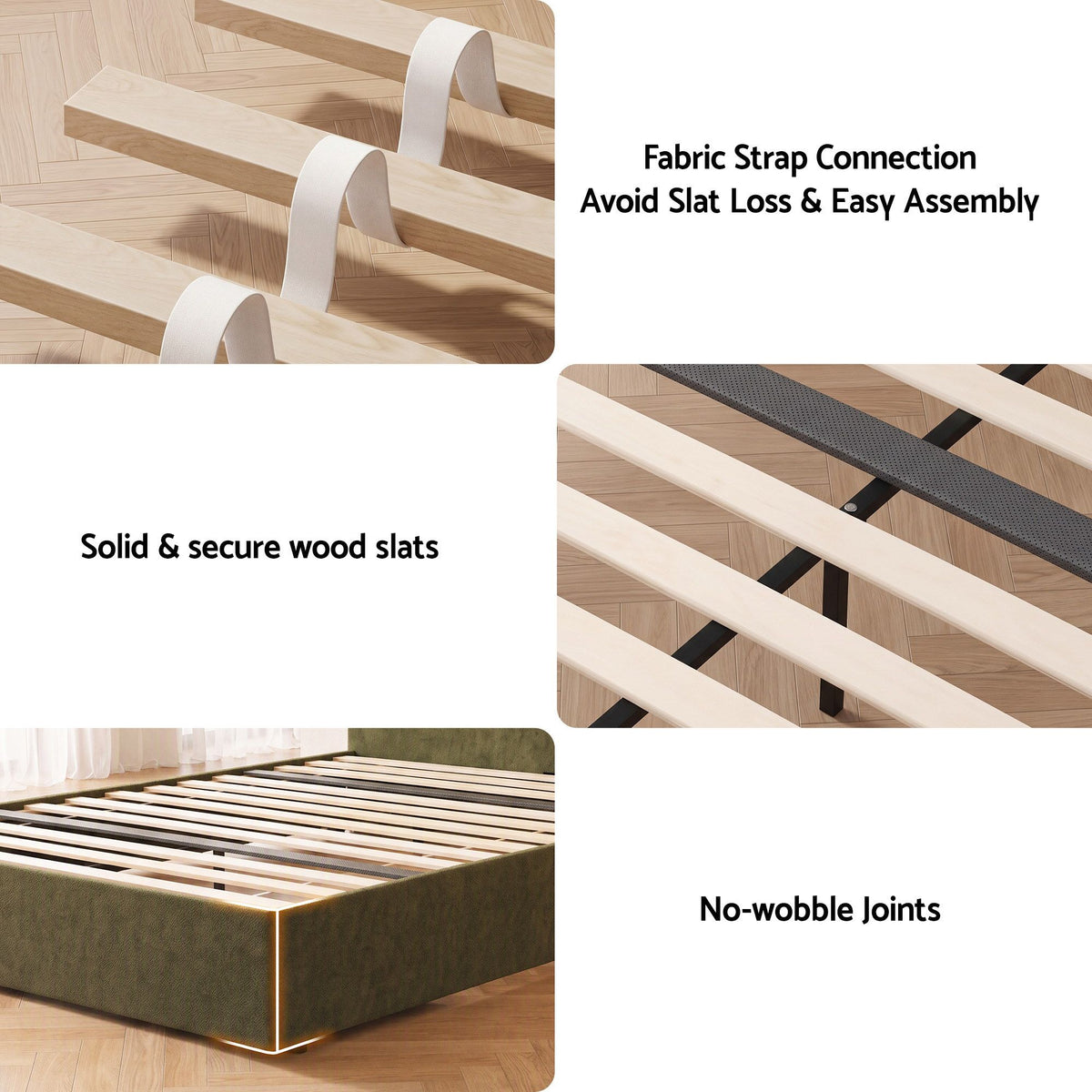 Artiss Double Bed Frame with Storage Drawer, Chenille Curved Headboard