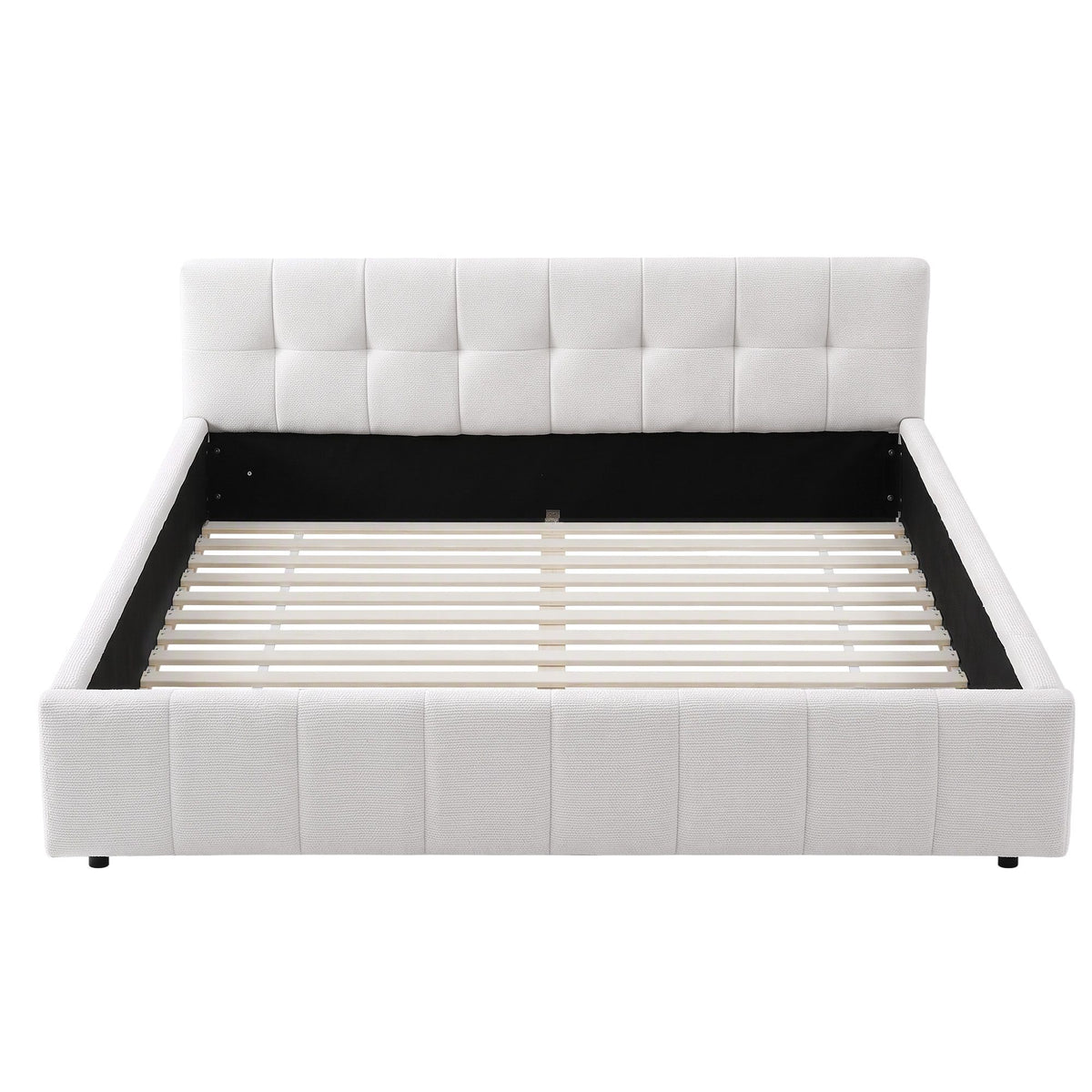 Artiss Double Bed Frame with Charging, LED Lights & Tufted Headboard