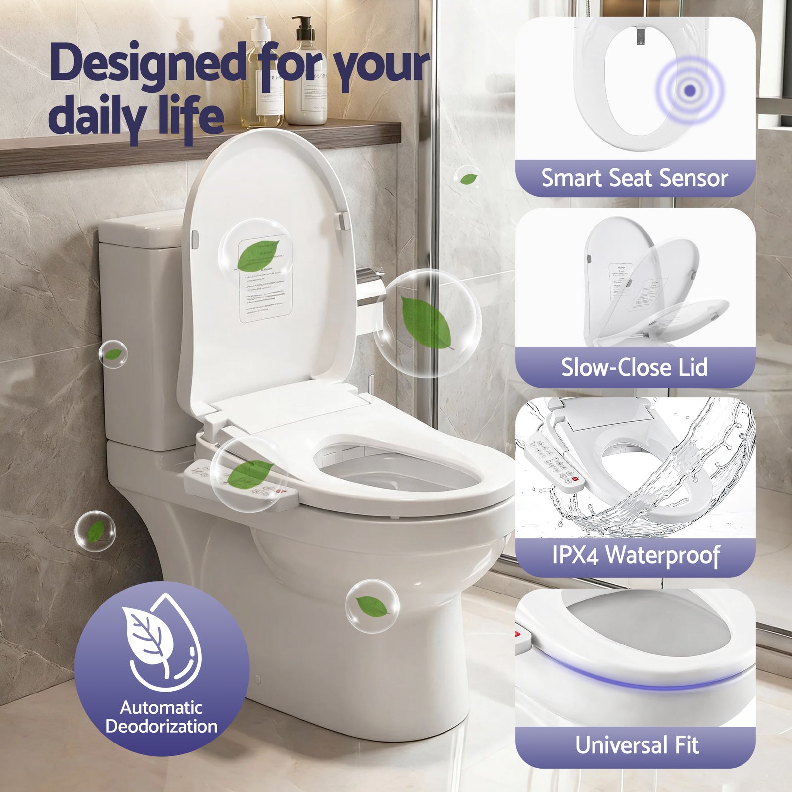 Cefito Electric Bidet Toilet Seat Cover Heated Warm Water Dryer LED Night Light
