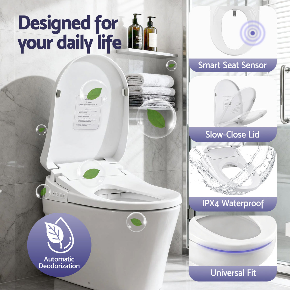 Cefito Smart Electric Bidet Toilet Seat Wireless Remote Heated Dryer Auto Wash