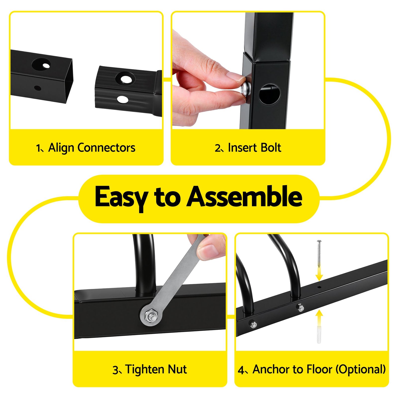 Weisshorn 4 Bike Floor Stand Rack Fits 20"-29" MTB Tires for Garage Storage