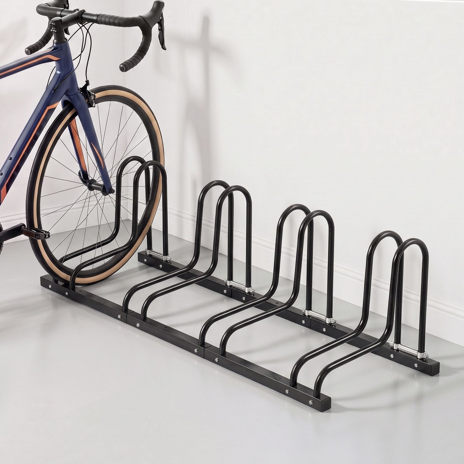 Weisshorn 4 Bike Floor Stand Rack Fits 20"-29" MTB Tires for Garage Storage