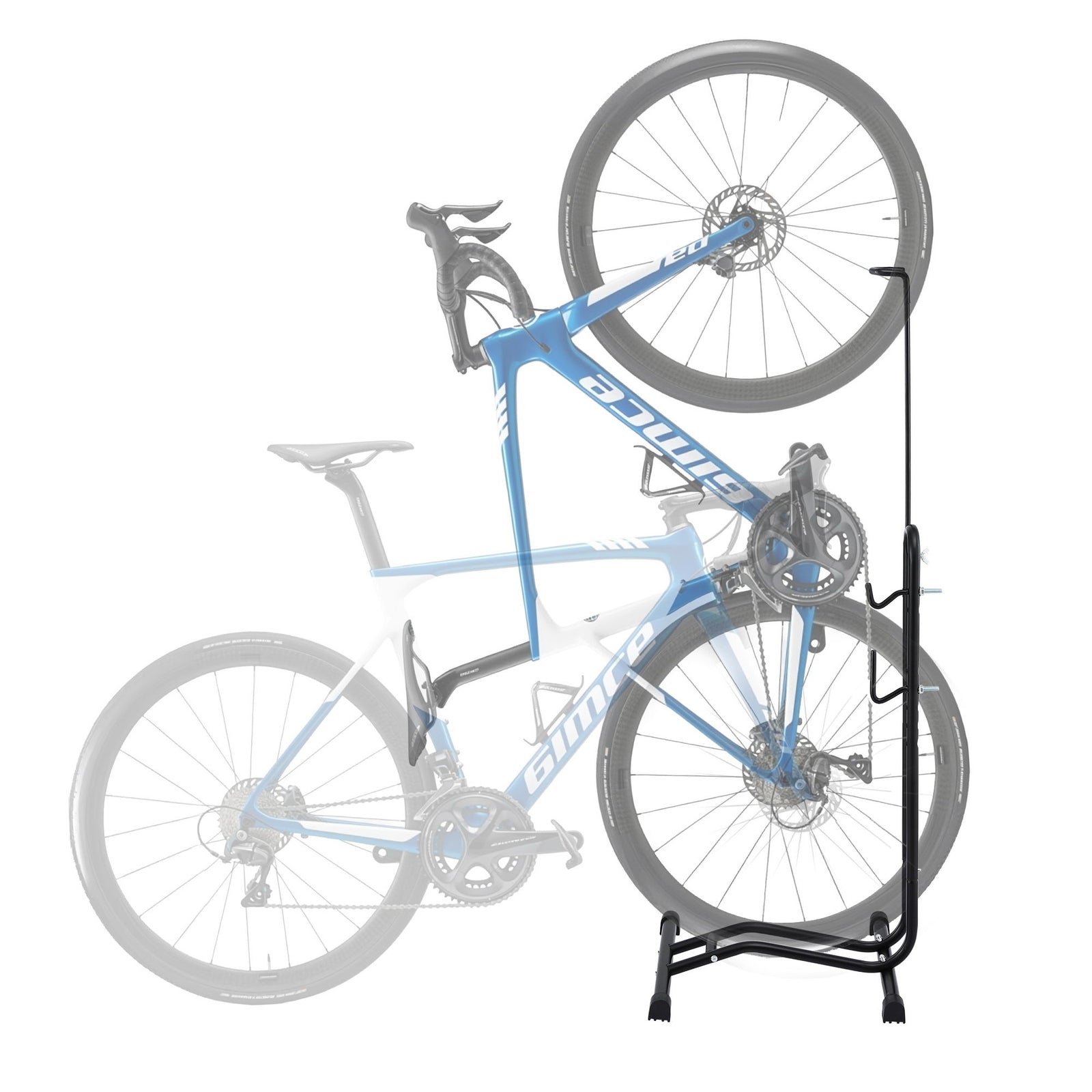 Weisshorn 4-in-1 Bike Parking Stand Vertical Floor Storage Rack for 24"-27.5" Bicycles, Adjustable Height Repair Maintenance Stand, Stable Indoor Garage Space Saver with Non-slip Rubber Feet