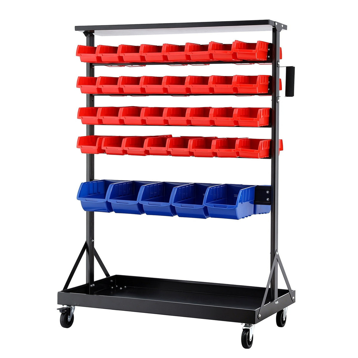 Giantz 74 Bins Storage Rack Double Sided Mobile Garage Workshop Tools Organizer