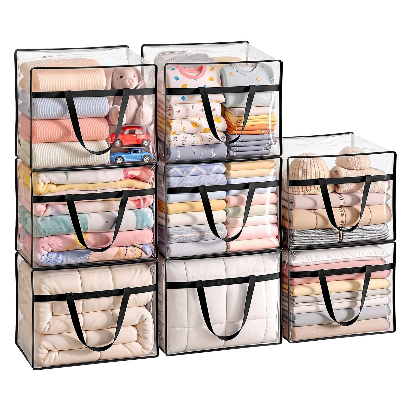 Artiss Blanket Storage Bags 8Pcs 40L PVC Box Clothes Doona Moving Organiser