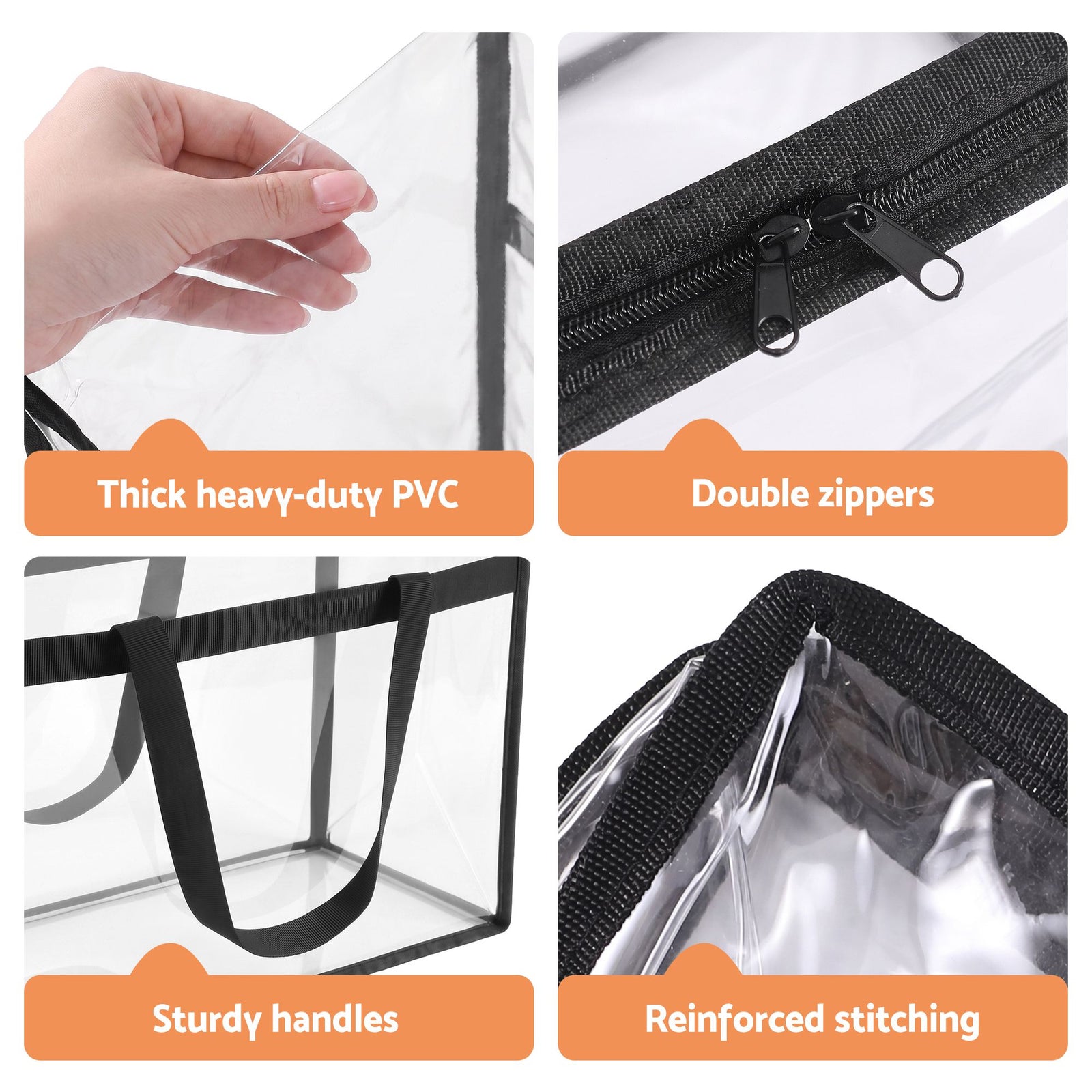Artiss Blanket Storage Bags 8Pcs 40L PVC Box Clothes Doona Moving Organiser