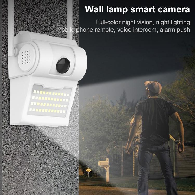 1080P Hd Wall Lamp Smart Camera With Full-Colour Night Vision Motion Detection Voice Intercom And Tf Card Support-1915196619297525764