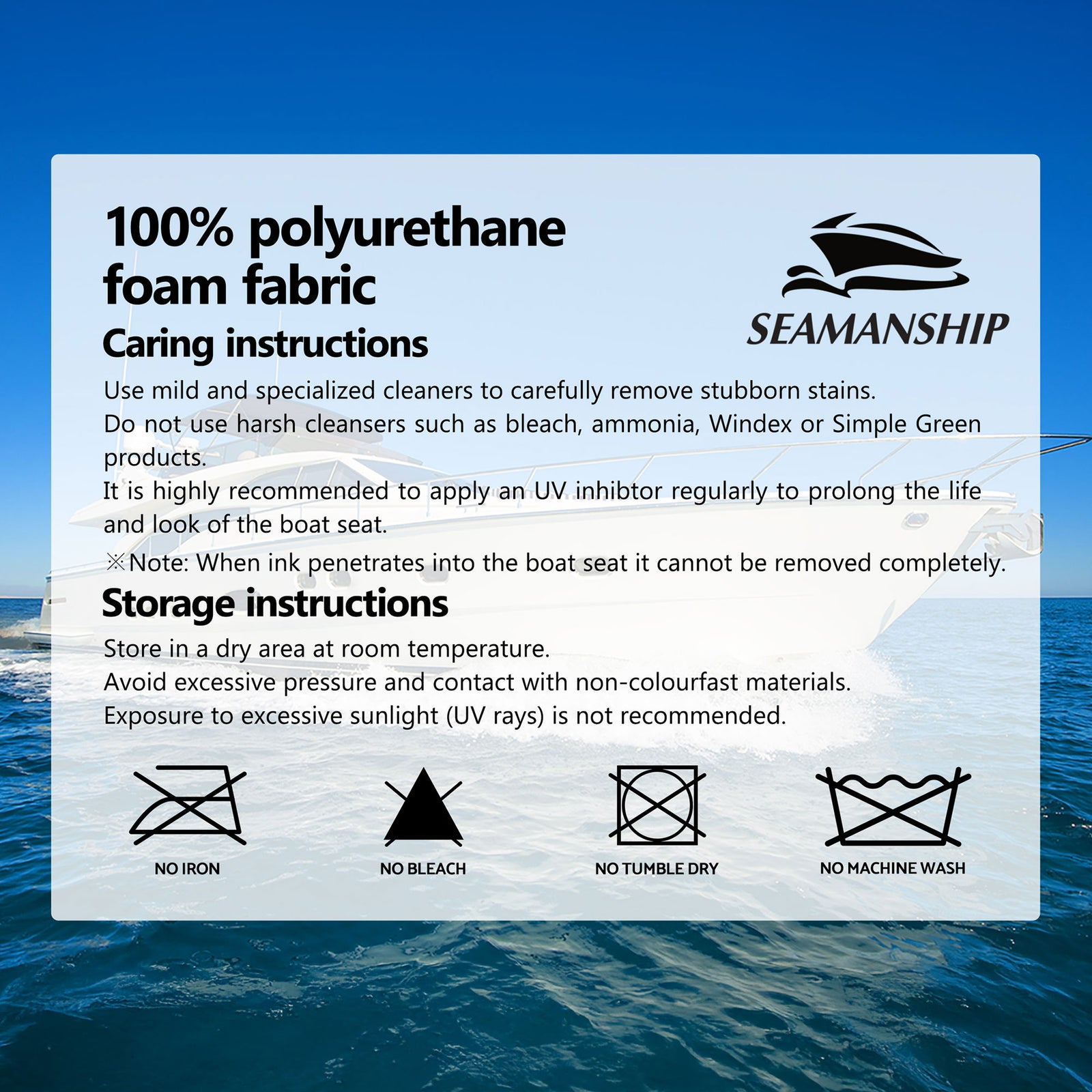 Seamanship 2X Folding Boat Seats with 2X Adjustable Pedestals 55–75cm Marine Seat Swivel High Back 12cm Padding Black