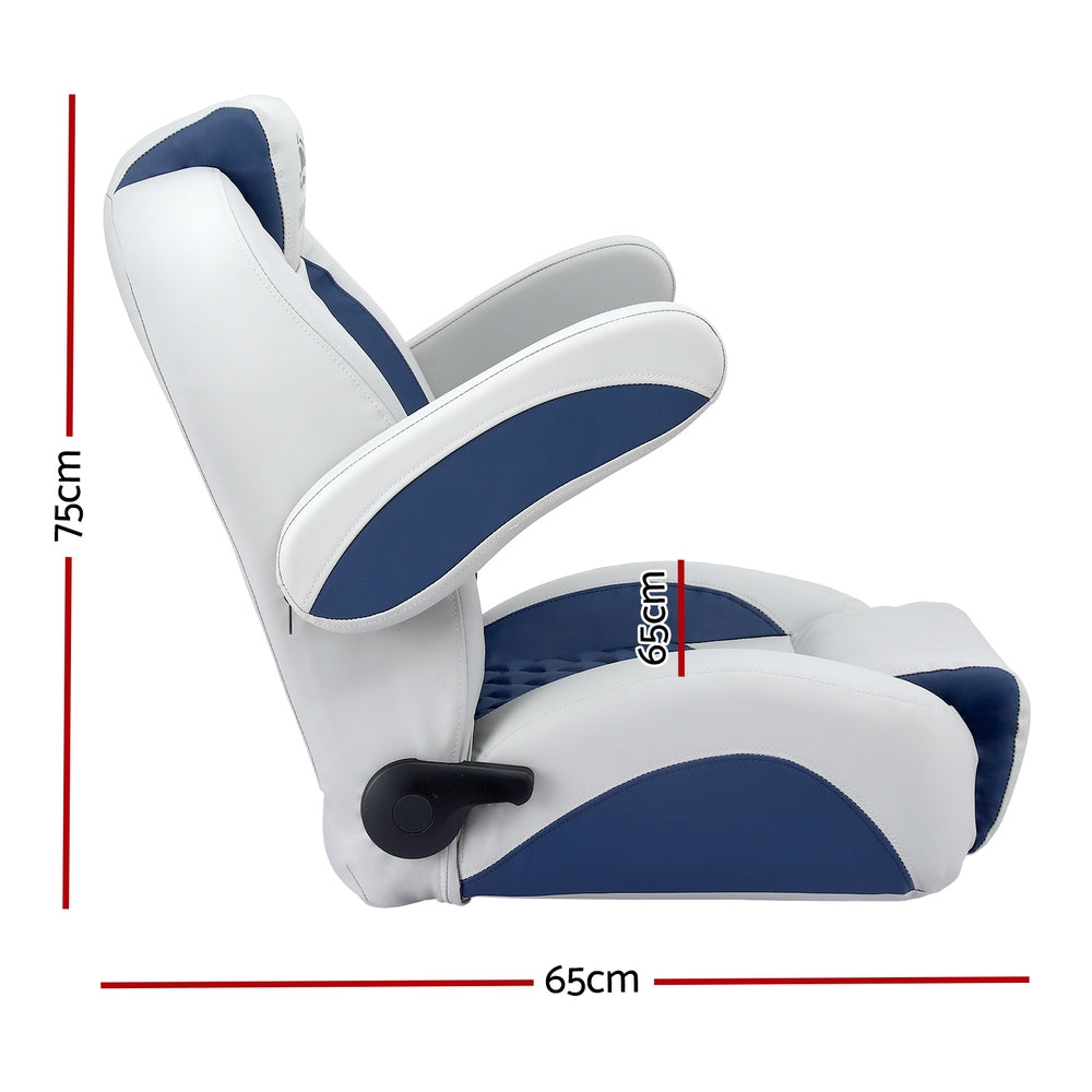 Seamanship Reclining Captain Boat Seat 90°-155° Recline, 19cm Thick Cushion