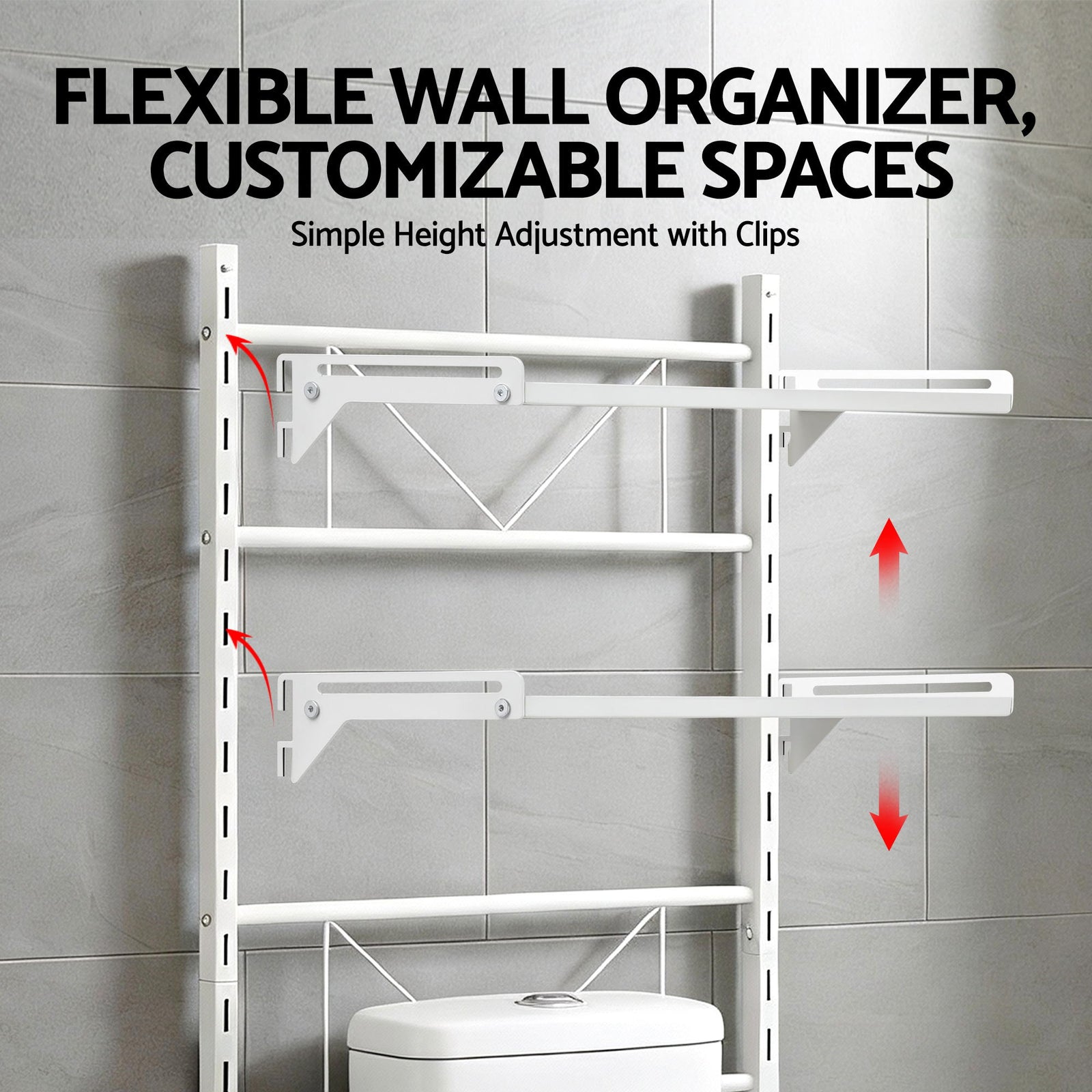 Artiss Over Toilet Bathroom Storage Shelf Rack Over Toilet 2 Tier