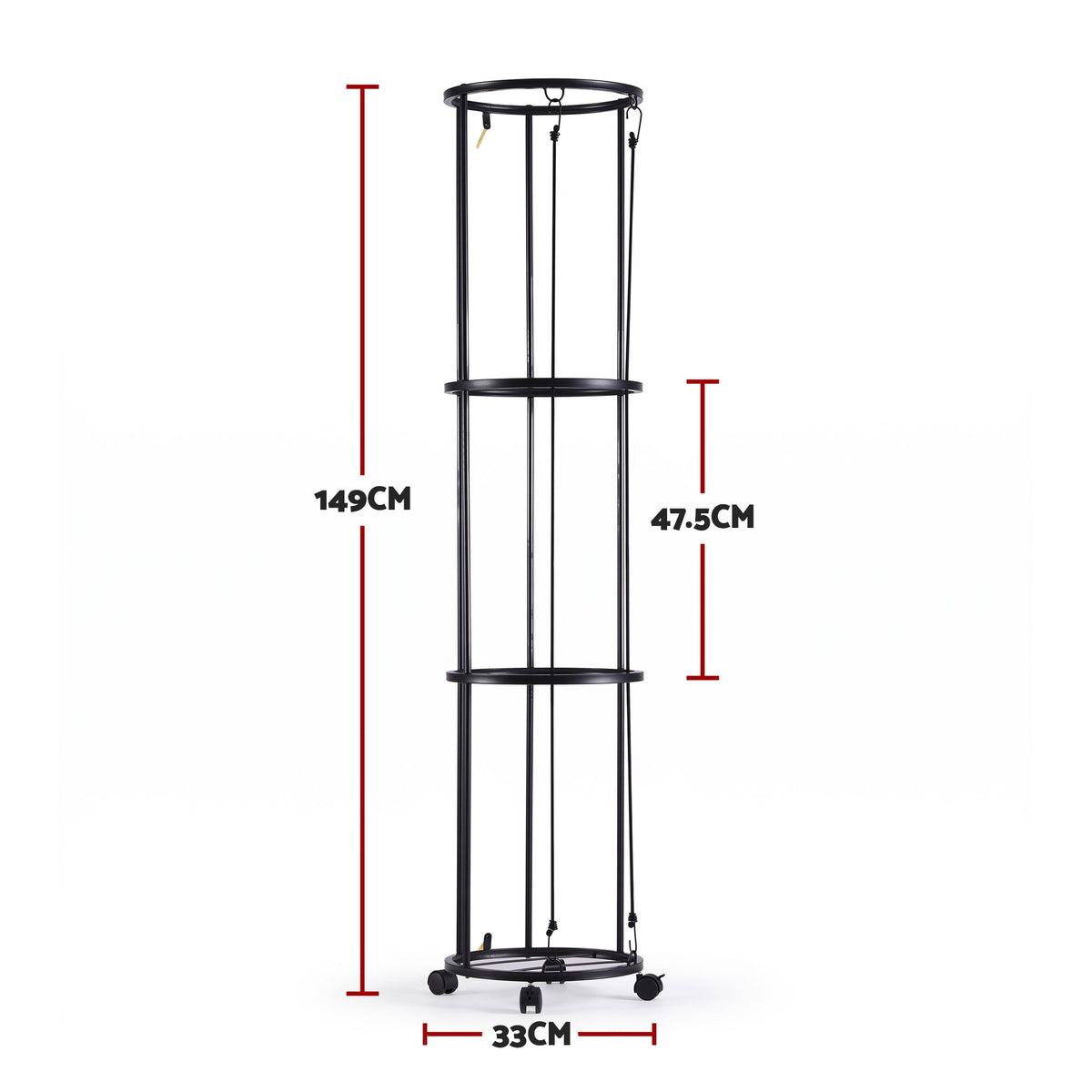 Everfit Vertical Ball Storage Rack with Wheels Sports Equipment Organiser